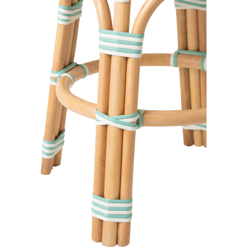 TABOURET LIGNÉ ROTIN BL/BLA (50x50x46cm) 