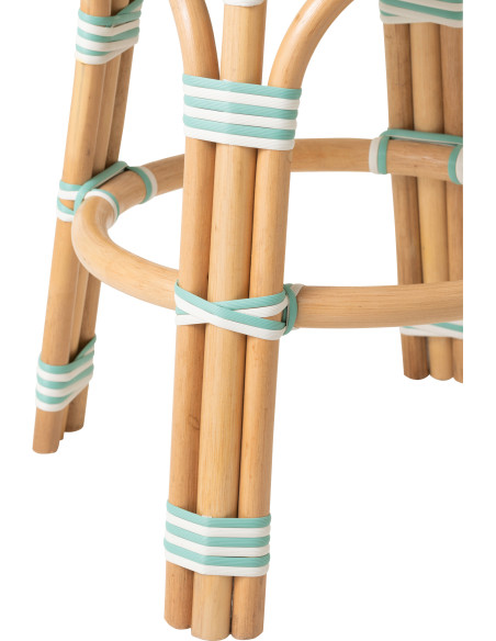 TABOURET LIGNÉ ROTIN BL/BLA (50x50x46cm) 