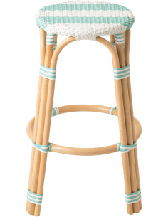 TABOURET LIGNÉ ROTIN BL/BLA (53x53x66cm) 