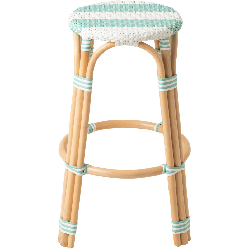 TABOURET LIGNÉ ROTIN BL/BLA (53x53x66cm) 