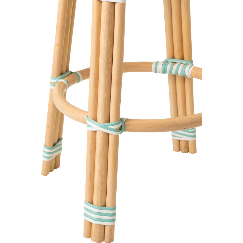 TABOURET LIGNÉ ROTIN BL/BLA (53x53x66cm) 