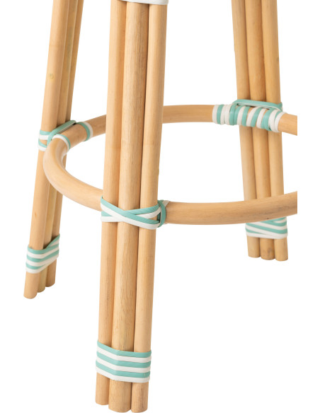 TABOURET LIGNÉ ROTIN BL/BLA (53x53x66cm) 