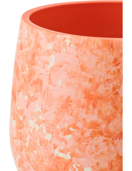 CACHEPOT CÉRAMIQUE OR/BLA S (16x16x14cm) 