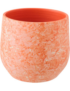 CACHEPOT CÉRAMIQUE OR/BLA L (23x23x20cm) 