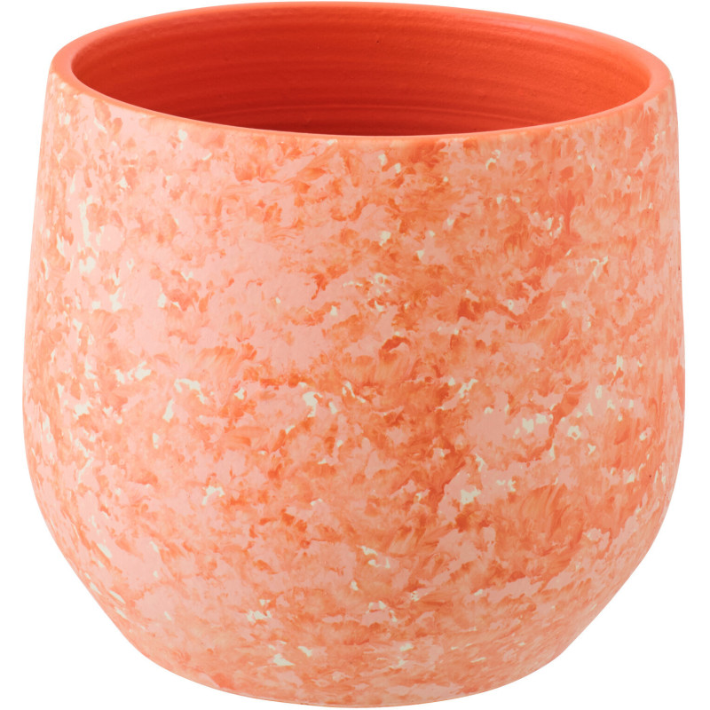 CACHEPOT CÉRAMIQUE OR/BLA L (23x23x20cm) 