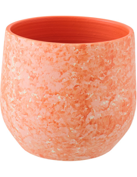 CACHEPOT CÉRAMIQUE OR/BLA L (23x23x20cm) 