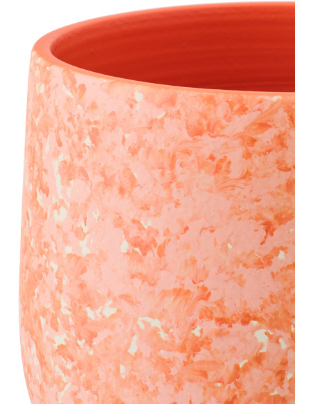 CACHEPOT CÉRAMIQUE OR/BLA L (23x23x20cm) 