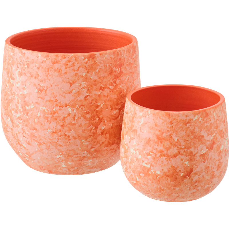 CACHEPOT CÉRAMIQUE OR/BLA L (23x23x20cm) 