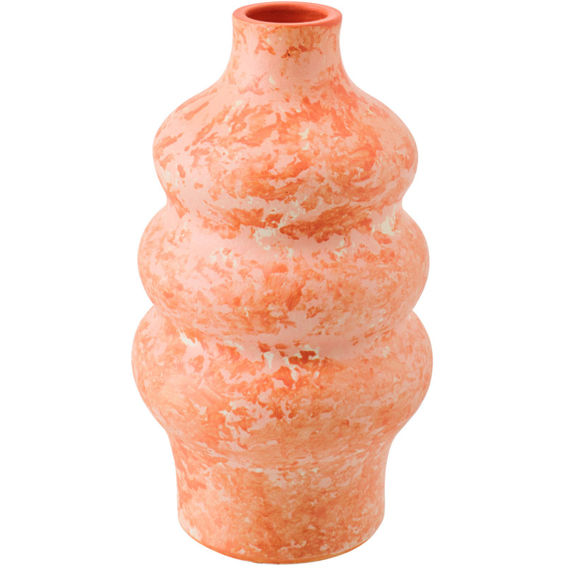 VASE CÉRAMIQUE ORANGE/BLANC S (18x18x30cm) 