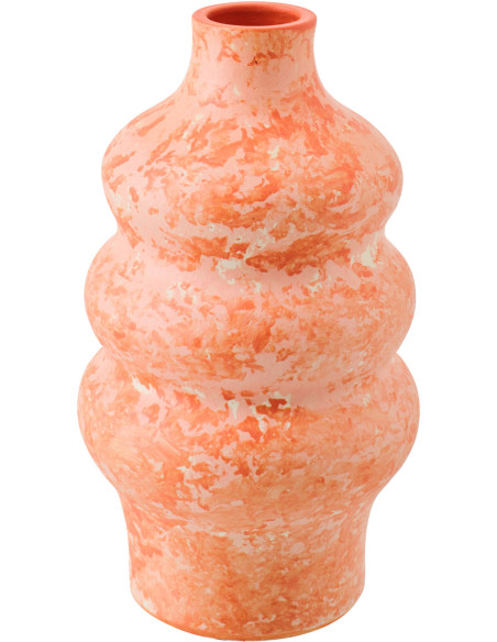 VASE CÉRAMIQUE ORANGE/BLANC S (18x18x30cm) 