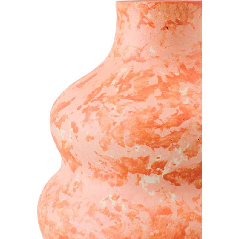 VASE CÉRAMIQUE ORANGE/BLANC S (18x18x30cm) 