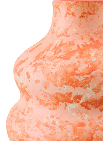 VASE CÉRAMIQUE ORANGE/BLANC S (18x18x30cm) 