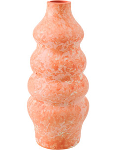 VASE CÉRAMIQUE ORANGE/BLANC L (18x18x40cm) 