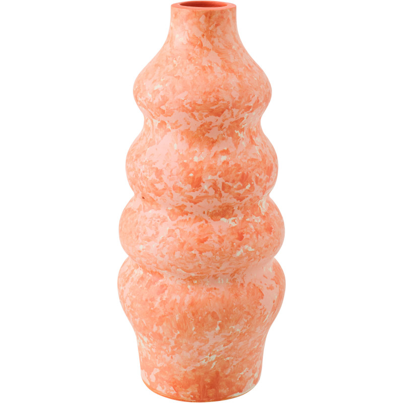 VASE CÉRAMIQUE ORANGE/BLANC L (18x18x40cm) 
