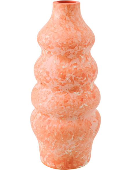 VASE CÉRAMIQUE ORANGE/BLANC L (18x18x40cm) 