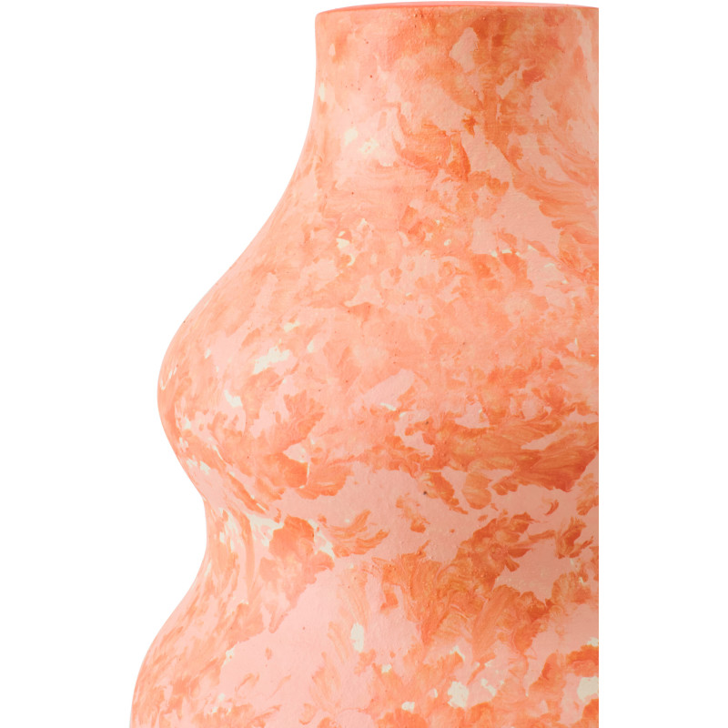 VASE CÉRAMIQUE ORANGE/BLANC L (18x18x40cm) 