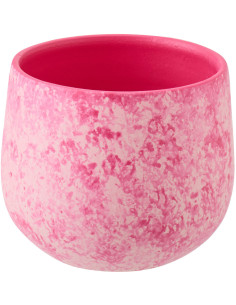 CACHEPOT CÉRAMIQUE ROS/BLA S (16x16x14cm) 