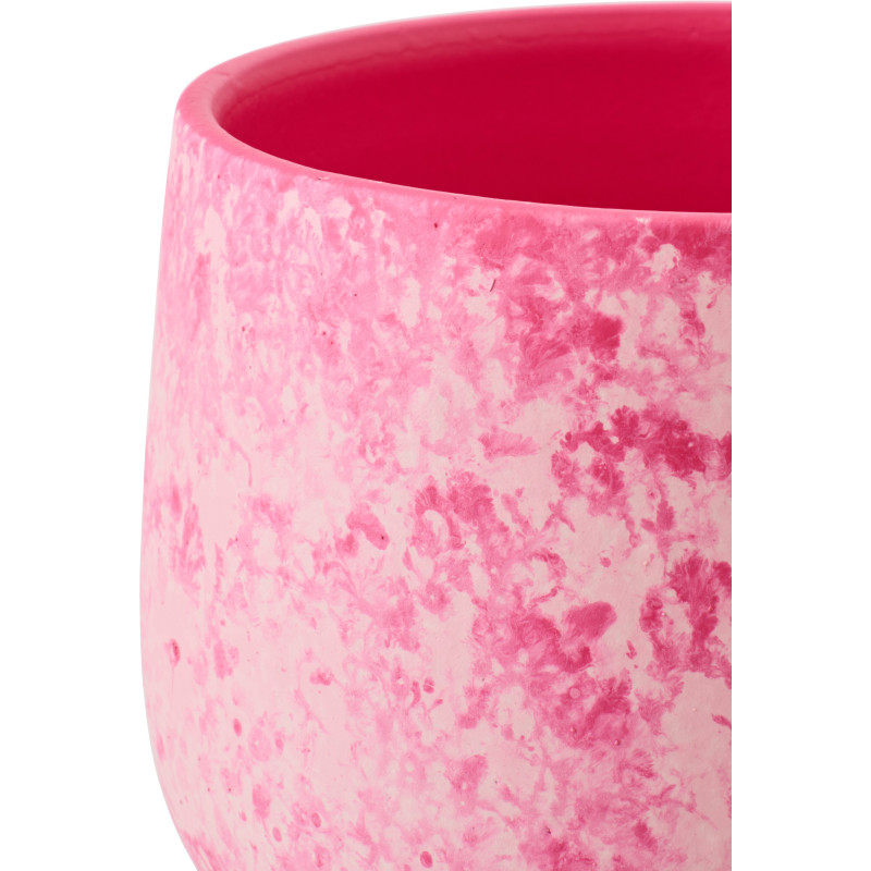 CACHEPOT CÉRAMIQUE ROS/BLA S (16x16x14cm) 