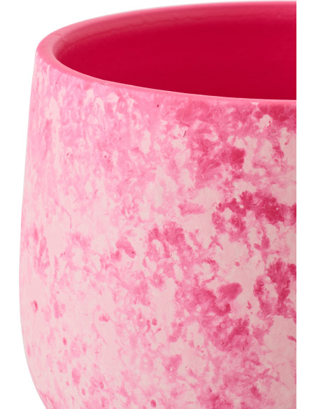 CACHEPOT CÉRAMIQUE ROS/BLA S (16x16x14cm) 