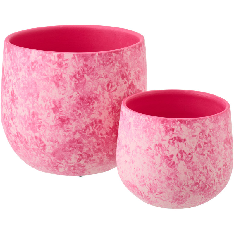 CACHEPOT CÉRAMIQUE ROS/BLA L (23x23x20cm) 