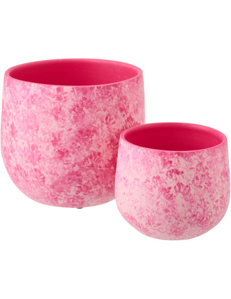 CACHEPOT CÉRAMIQUE ROS/BLA L (23x23x20cm) 