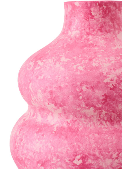VASE CÉRAMIQUE ROSE/BLANC S (18x18x30cm) 