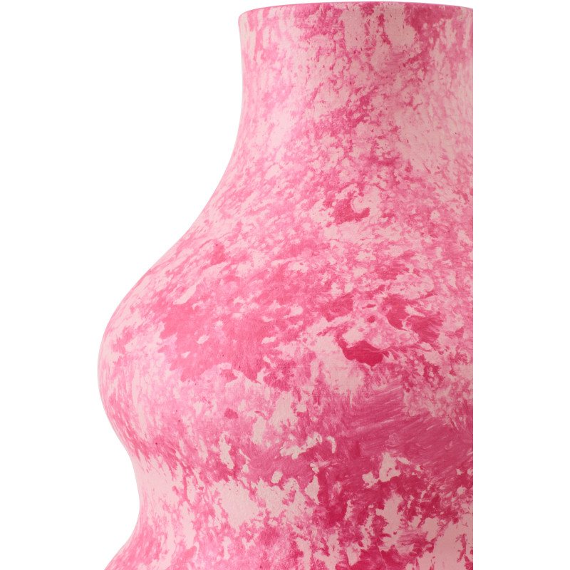 VASE CÉRAMIQUE ROSE/BLANC L (18x18x40cm) 
