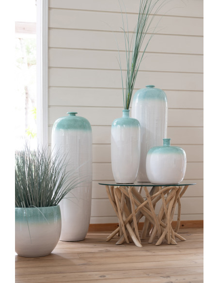 CACHEPOT CÉRAMIQUE MNT/BLA (34x34x30cm) 