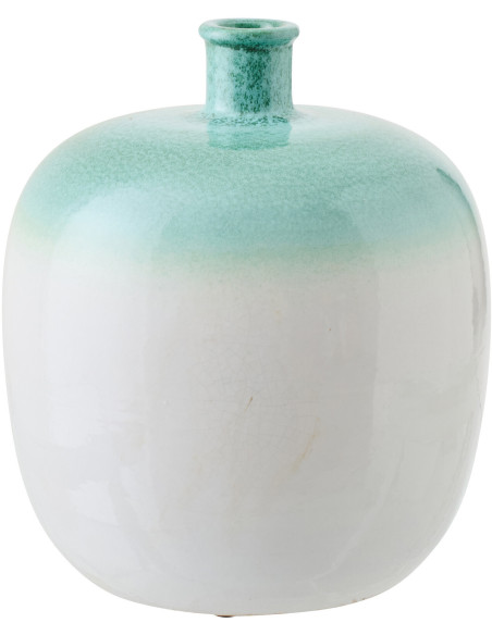 VASE CÉRAMIQUE MNT/BLA (28x28x30cm) 
