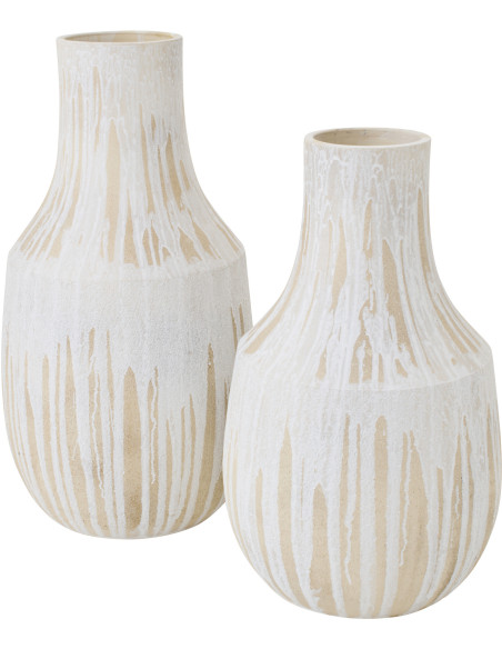 VASE CÉRAMIQUE BLA/BEI L (41x41x75cm) 