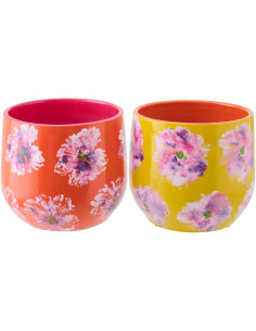 CACHEPOT CÉRAM JAU/OR M ASS2 (19x19x20cm) 