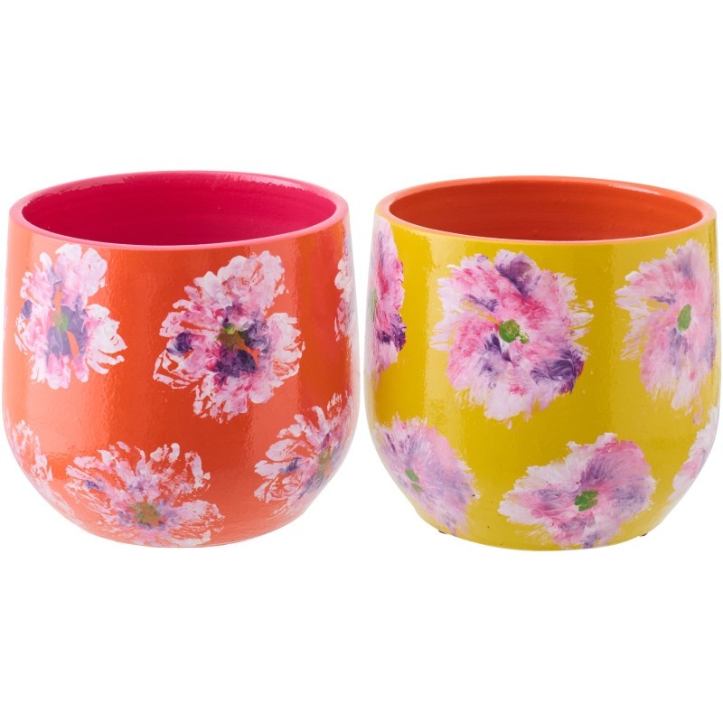 CACHEPOT CÉRAM JAU/OR M ASS2 (19x19x20cm) 