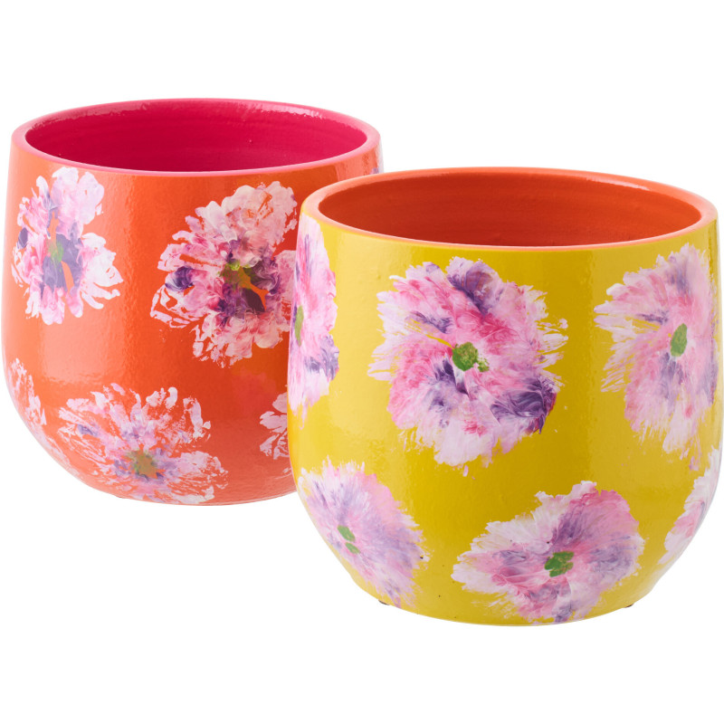 CACHEPOT CÉRAM JAU/OR M ASS2 (19x19x20cm) 