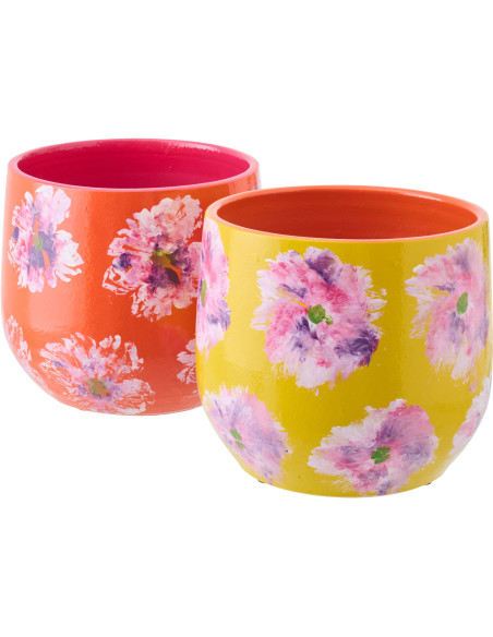 CACHEPOT CÉRAM JAU/OR M ASS2 (19x19x20cm) 