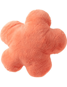 COUSSIN FLEUR POLYESTER PÊCHE (40x40x10cm) 
