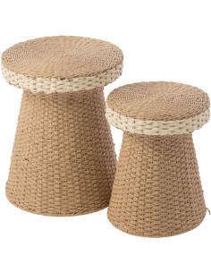 S/2 TABL APP PAP NAT/BLA (39x39x46cm) 