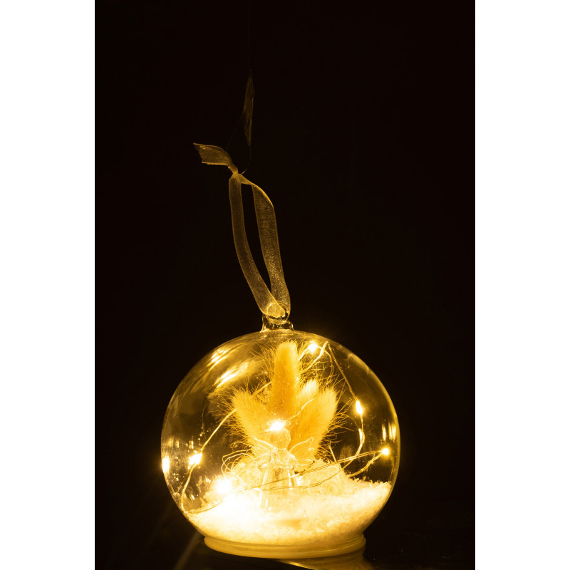 Boule de Noël lumineuse Led Ange XL en Verre Transparent - 3