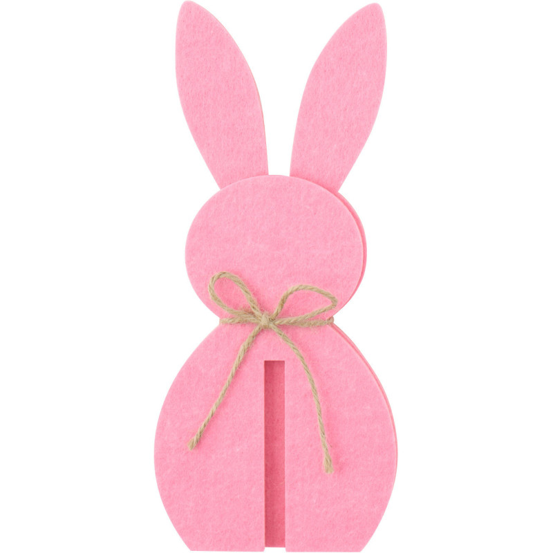 LAPIN FEUTRE ROSE SMALL (11,5x11,5x26cm) 