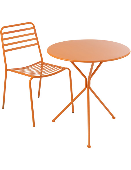 TABL JARD TRIPOD RND MET OR L (70x70x72cm) 