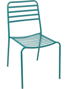 CHAISE DE JARDIN LIGN MET TURQ (50x56x81cm) 