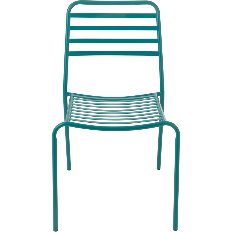 CHAISE DE JARDIN LIGN MET TURQ (50x56x81cm) 