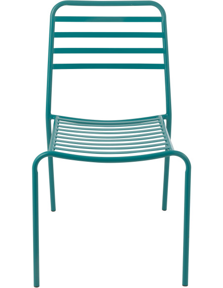 CHAISE DE JARDIN LIGN MET TURQ (50x56x81cm) 