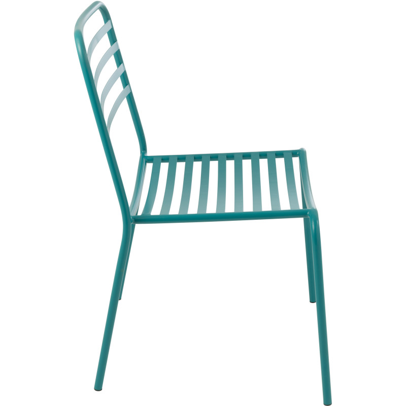 CHAISE DE JARDIN LIGN MET TURQ (50x56x81cm) 
