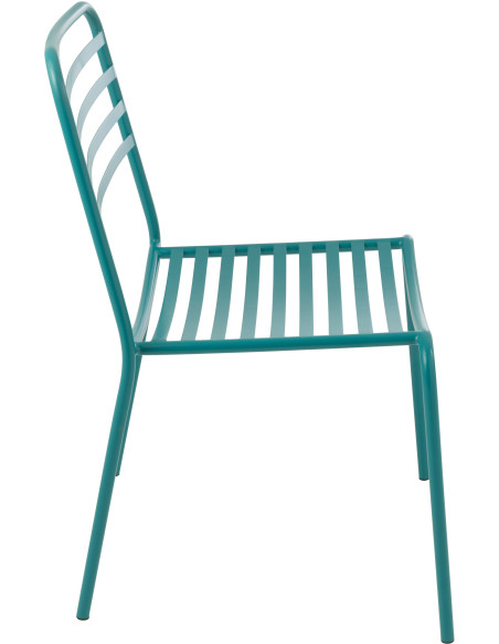 CHAISE DE JARDIN LIGN MET TURQ (50x56x81cm) 