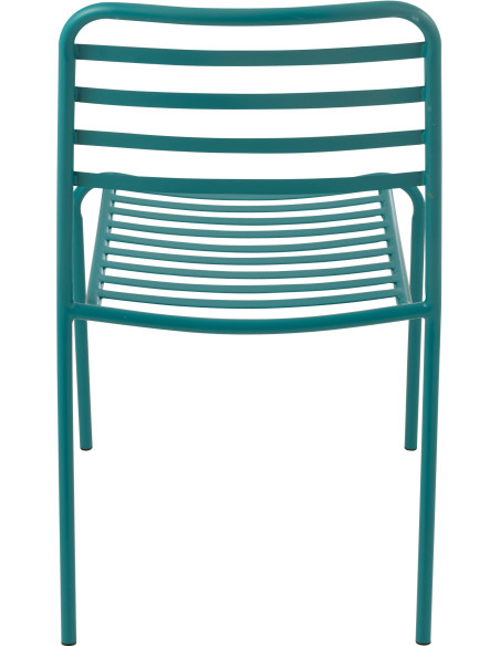 CHAISE DE JARDIN LIGN MET TURQ (50x56x81cm) 
