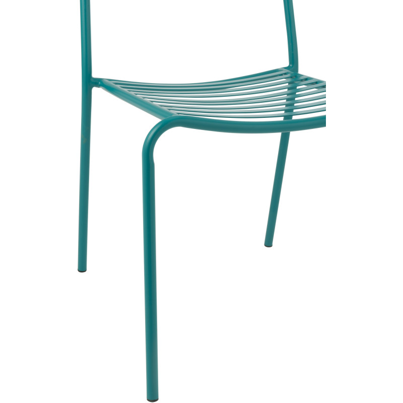 CHAISE DE JARDIN LIGN MET TURQ (50x56x81cm) 