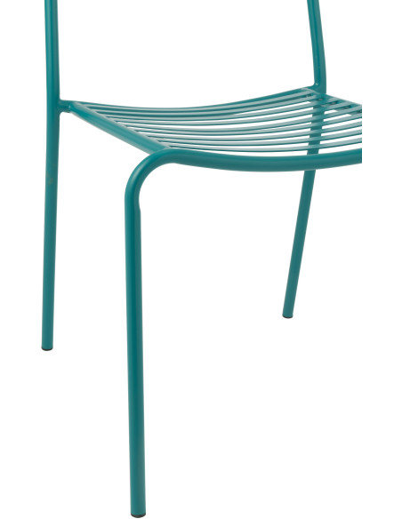 CHAISE DE JARDIN LIGN MET TURQ (50x56x81cm) 