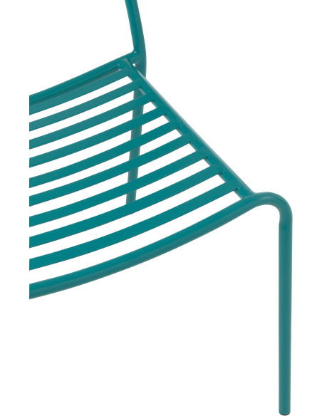 CHAISE DE JARDIN LIGN MET TURQ (50x56x81cm) 
