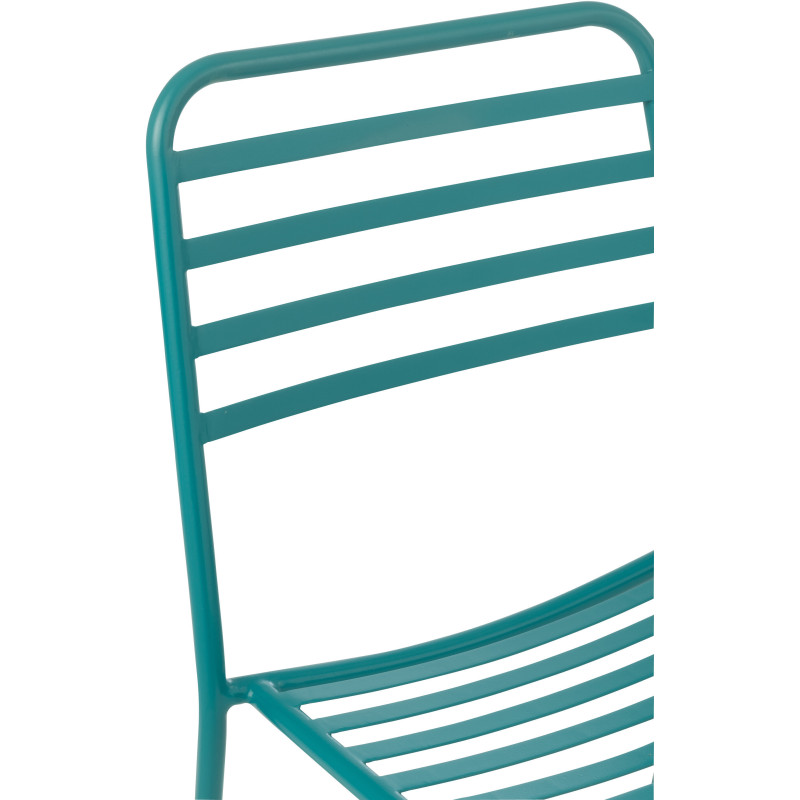 CHAISE DE JARDIN LIGN MET TURQ (50x56x81cm) 