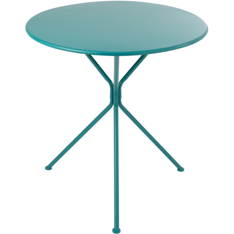 TABL JARD TRIPOD MET TURQ L (70x70x72cm) 